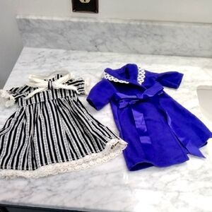 Vintage Striped Dress and Purple Housecoat for 18" doll